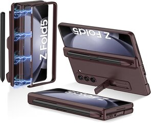 Miimall Korpuss Samsung Galaxy Z Fold 5 - Brūns korpuss ar eņģu aizsardzību cena un informācija | Telefonu vāciņi, maciņi | 220.lv