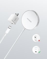 INNOSTYLE MAGEASE INDUKTĪVAIS BEZVADU LĀDĒTĀJS MAGSAFE IPHONE MAGEASE 15W BALTS cena un informācija | Lādētāji un adapteri | 220.lv