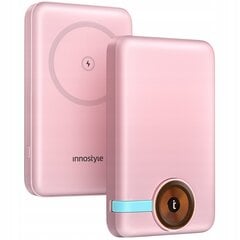 INNOSTYLE POWERDUO 2IN1 БЫСТРЫЙ ИНДУКЦИОННЫЙ POWERBANK ДЛЯ MAGSAFE ЧАСЫ 10000MAH РОЗОВЫЙ цена и информация | Зарядные устройства Power bank | 220.lv