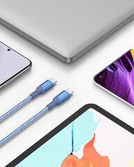 INNOSTYLE POWERFLEX USB-C КАБЕЛЬ БЫСТРОЙ ЗАРЯДКИ ДЛЯ IPHONE SAMSUNG 3A 60W KEVLAR 2M СИНИЙ цена и информация | Зарядные устройства для телефонов | 220.lv