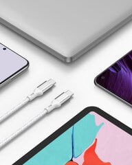 INNOSTYLE POWERFLEX USB-C КАБЕЛЬ БЫСТРОЙ ЗАРЯДКИ ДЛЯ IPHONE SAMSUNG 3A 60W КЕВЛАР 2М СЕРЕБРИСТЫЙ цена и информация | Зарядные устройства для телефонов | 220.lv