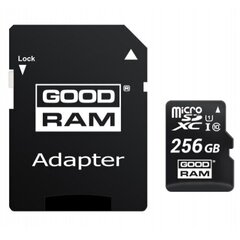 Карта памяти Goodram MicroSDHC 256GB Class 10/UHS 1 + Adapter цена и информация | Карты памяти для мобильных телефонов | 220.lv