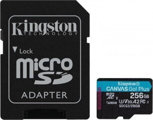 Kingston microSD Canvas Go! Plus 256 GB, цена и информация | Карты памяти для мобильных телефонов | 220.lv