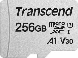 Карта памяти MICRO SDXC 256GB W/ADAP/C10 TS256GUSD300S-A TRANSCEND цена и информация | Карты памяти для мобильных телефонов | 220.lv