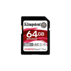 Atmiņas karte Kingston Canvas React Plus SD 64GB cena un informācija | Atmiņas kartes mobilajiem telefoniem | 220.lv