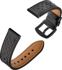 Watch Band Leather Black cena un informācija | Viedpulksteņu un viedo aproču aksesuāri | 220.lv