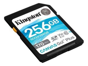 Kingston Canvas Go! Plus 256 GB, SD, Fla cena un informācija | Atmiņas kartes mobilajiem telefoniem | 220.lv