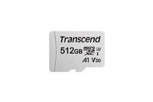 Карта памяти MICRO SDXC 512GB W/A/TS512GUSD300S-A TRANSCEND цена и информация | Карты памяти для мобильных телефонов | 220.lv