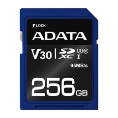 Карта памяти ADATA Premier Pro UHS-I SDXC, 256 ГБ, Flash memory class 10, U3, V30, 85 MB цена и информация | Карты памяти для мобильных телефонов | 220.lv