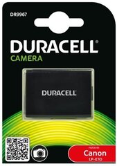 Аккумулятор Duracell, премиум аналог Canon LP-E10 1100D 1200D Rebel T3 Kiss X50 7.4V 1020mAh цена и информация | Аккумуляторы для фотокамер | 220.lv