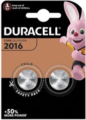 Батарея Литиевая CR2016 3V DURACELL 2 шт. В упаковке цена и информация | Аккумуляторы для фотокамер | 220.lv