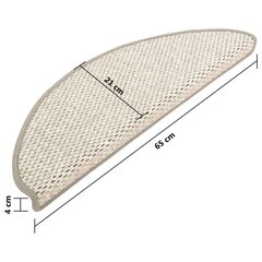 kāpņu paklāji, 15 gab., 65x25 cm, bēši cena un informācija | Paklāji | 220.lv