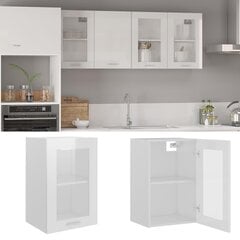 virtuves skapītis, spīdīgi balts, 40x31x60 cm, stikls cena un informācija | Virtuves skapīši | 220.lv