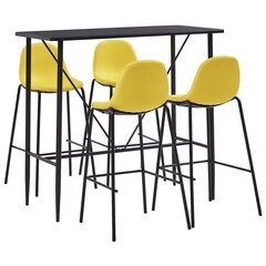 Комплект мебели для бара, 5 частей, желтый цвет, ткань цена и информация | Комплекты мебели для столовой | 220.lv