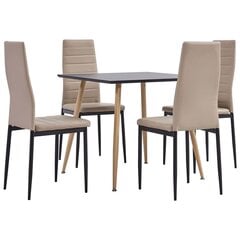 3054031 5 Piece Dining Set Faux Leather Cappuccino(248308+282586) цена и информация | Комплекты мебели для столовой | 220.lv