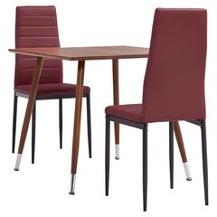 3054108 3 Piece Dining Set Faux Leather Bordeaux Red(248314+282583) cena un informācija | Ēdamistabas komplekti | 220.lv