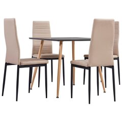 3054071 5 Piece Dining Set Faux Leather Cappuccino(248311+282586) cena un informācija | Ēdamistabas komplekti | 220.lv