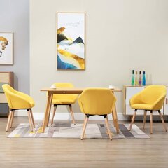 virtuves krēsli, 4 gab., dzeltens audums cena un informācija | Virtuves un ēdamistabas krēsli | 220.lv