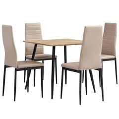 3053911 5 Piece Dining Set Faux Leather Cappuccino(248299+282586) cena un informācija | Ēdamistabas komplekti | 220.lv