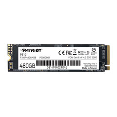 Жесткий диск SSD Patriot P310 480GB M.2 2280 PCIe NVMe 4.0 x4 TLC цена и информация | Внутренние жёсткие диски (HDD, SSD, Hybrid) | 220.lv