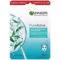 Loksnes maska ādai ar nepilnībām Garnier Pure Active, 1 gab. cena un informācija | Sejas maskas, acu maskas | 220.lv
