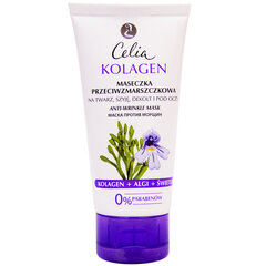 Pretgrumbu maska sejai, acīm, kaklam un dekoltē zonai Celia Kolagen 60 ml cena un informācija | Sejas maskas, acu maskas | 220.lv