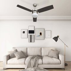 griestu ventilators ar lampu un pulti, 108 cm, tumši brūns цена и информация | Вентиляторы | 220.lv