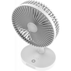 Platinet lādējams galda ventilators 3000 mah 3 ātrumi balts / pelēks cena un informācija | Ventilatori | 220.lv