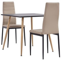 3054030 3 Piece Dining Set Faux Leather Cappuccino(248308+282585) cena un informācija | Ēdamistabas komplekti | 220.lv