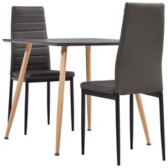 3054066 3 Piece Dining Set Faux Leather Grey(248311+282581) cena un informācija | Ēdamistabas komplekti | 220.lv