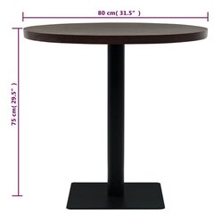 bistro galds, 80x75cm, apaļš, MDF, tērauds, tumšpelēks цена и информация | Кухонные и обеденные столы | 220.lv