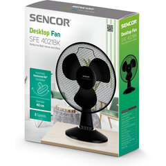 Galda ventilators Sencor SFE 4021BK, ⌀40 cm, 40W cena un informācija | Ventilatori | 220.lv