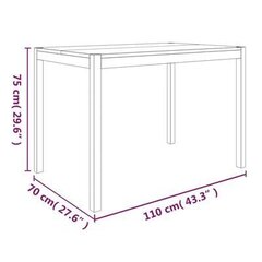 Ēdamistabas galds, 110x70x75 cm, brūns cena un informācija | Virtuves galdi, ēdamgaldi | 220.lv