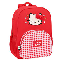 Skolas soma Hello Kitty Spring Sarkans (33 x 42 x 14 cm) cena un informācija | Skolas somas | 220.lv