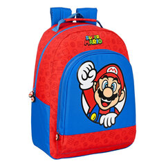 Skolas soma Super Mario Sarkans Zils (32 x 42 x 15 cm) cena un informācija | Skolas somas | 220.lv