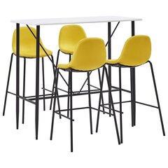 Комплект мебели для бара, 5 частей, желтый цвет, ткань цена и информация | Комплекты мебели для столовой | 220.lv