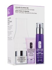 Sejas ādas kopšanas komplekts Clinique Smooth &amp; Renew: Smart Clinical Repair grumbu koriģējošais serums, 30 ml + Smart Custom-Repair sejas krēms SPF15, 15 ml + Putojošas sejas ziepes, 30 ml цена и информация | Сыворотки для лица, масла | 220.lv