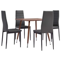 3054107 5 Piece Dining Set Faux Leather Grey(248314+282582) cena un informācija | Ēdamistabas komplekti | 220.lv