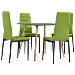 3054075 5 Piece Dining Set Faux Leather Lime Green(248311+282590) cena un informācija | Ēdamistabas komplekti | 220.lv