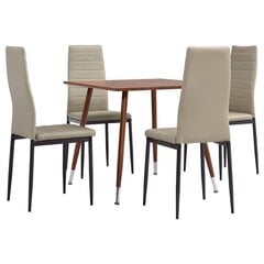 3054111 5 Piece Dining Set Faux Leather Cappuccino(248314+282586) cena un informācija | Ēdamistabas komplekti | 220.lv