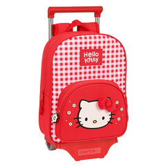 Skolas mugursoma ar riteņiem Hello Kitty Spring Sarkans (26 x 34 x 11 cm) cena un informācija | Skolas somas | 220.lv