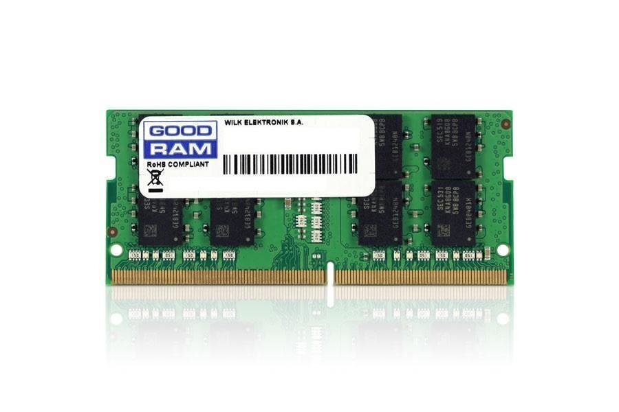 GoodRam DDR4 SODIMM 4GB 2400MHz CL17 (GR2400S464L17S/4G) cena un informācija | Operatīvā atmiņa (RAM) | 220.lv