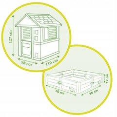 Smoby Dārza rotaļu namiņš ar smilšu kastes 810728 cena un informācija | Bērnu rotaļu laukumi, mājiņas | 220.lv
