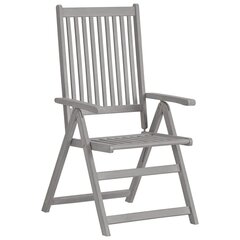 Atgāžami dārza krēsli ar matračiem , 8 gab., pelēki cena un informācija | Dārza krēsli | 220.lv
