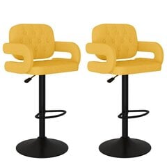 bāra krēsli, 2 gab., sinepju dzeltens audums cena un informācija | Virtuves un ēdamistabas krēsli | 220.lv