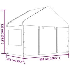 Nojume ar jumtu, balta, 15,61x4,08x3,22 m, polietilēns цена и информация | Беседки, навесы, тенты | 220.lv