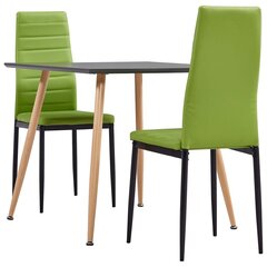 3054074 3 Piece Dining Set Faux Leather Lime Green(248311+282589) cena un informācija | Ēdamistabas komplekti | 220.lv