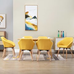 virtuves krēsli, 6 gab., dzeltens audums cena un informācija | Virtuves un ēdamistabas krēsli | 220.lv