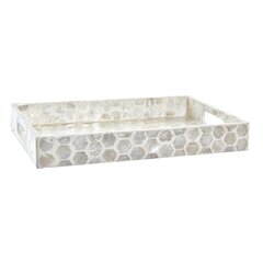 Uzkodu paplāte DKD Home Decor Mozaīkas Balts Perlamutrs Boho (30 x 20 x 4 cm) cena un informācija | Trauki, šķīvji, pusdienu servīzes | 220.lv