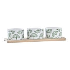 Комплект для аперитива DKD Home Decor Листья Бамбук Керамика (4 Предметы) (20 x 20 x 8 cm) цена и информация | Посуда, тарелки, обеденные сервизы | 220.lv